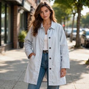 Sz L Columbia White Trench Outdoor Jacket